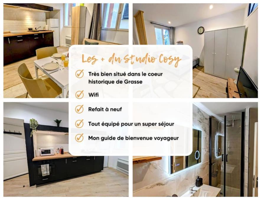 Le Studio Cosy, Centre Historique, Wifi, Neuf Grasse Eksteriør billede